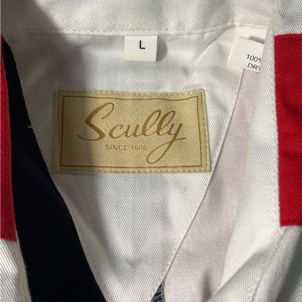 Scully Large Men's Red, White, and Blue Button Down Shirt 100% cotton 4 of July - Picture 4 of 10
